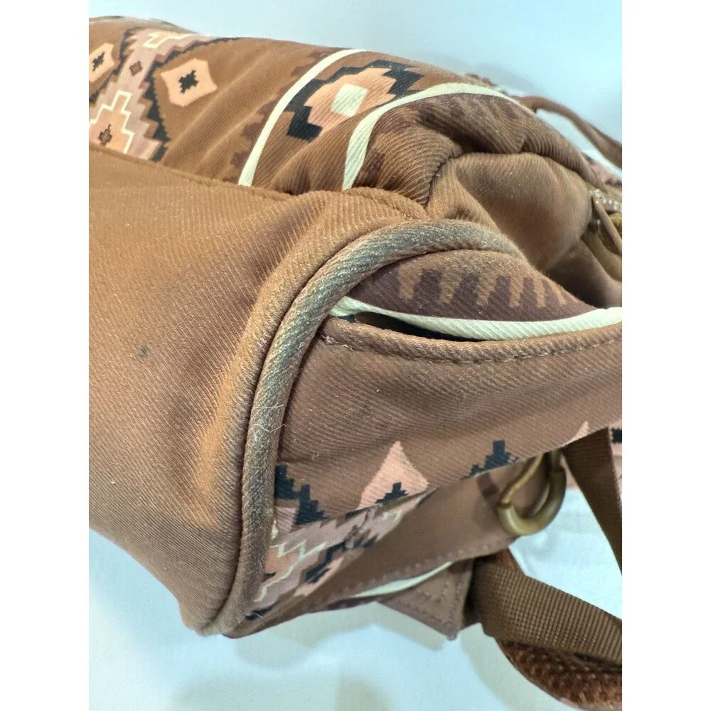 Wrangler Diaper Bag Backpack Aztec Brown Montana Western Southwest Compartments